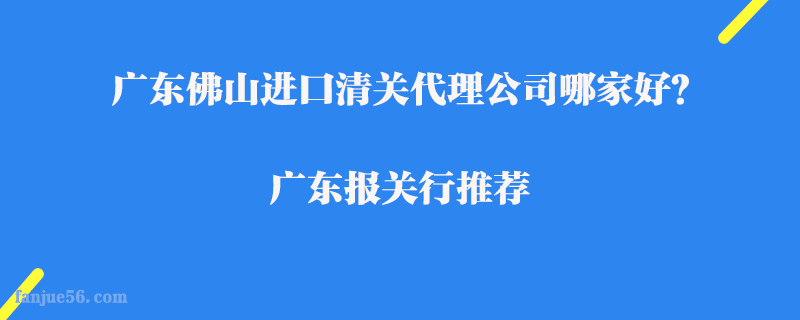 廣東佛山進(jìn)口清關(guān)代理公司哪家好？廣東報(bào)關(guān)行推薦