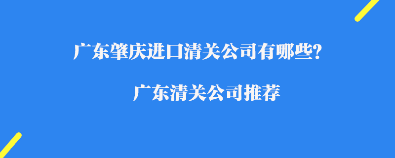 廣東肇慶進(jìn)口清關(guān)公司有哪些？廣東清關(guān)公司推薦