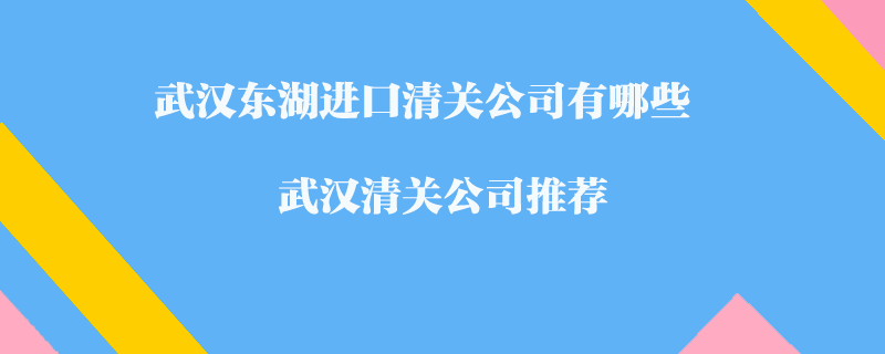 武漢東湖進口清關(guān)公司有哪些？武漢清關(guān)公司推薦