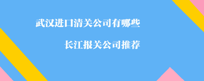 武漢進口清關(guān)公司有哪些_長江報關(guān)公司推薦